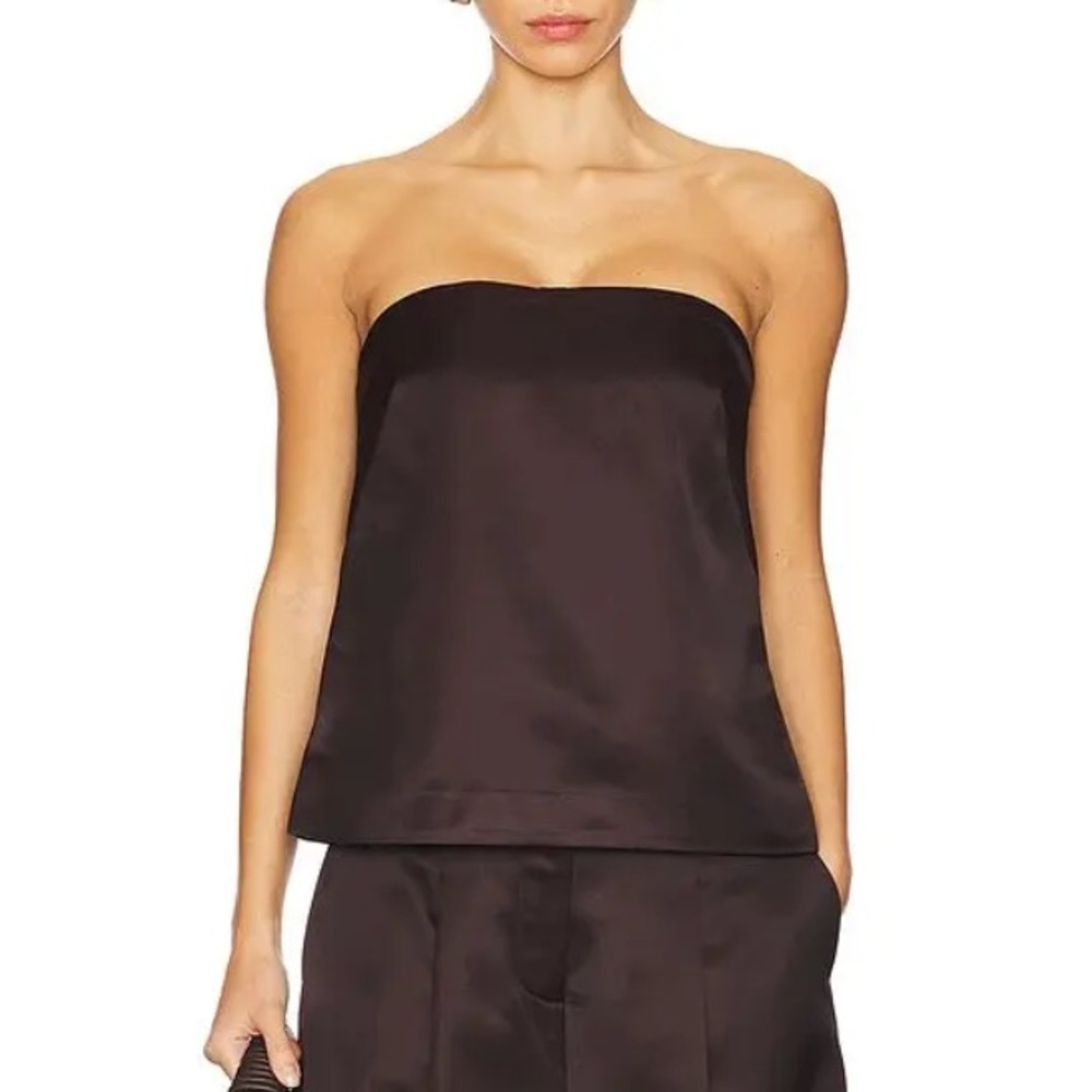 NWT🤎A.L.C. Ani Chocolate Plum Strapless Top. Size 6